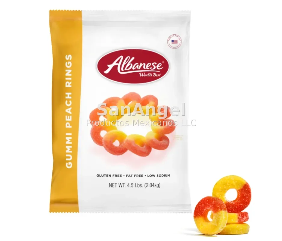 Gummi Peach Rings (Aros De Durazno) - Caja 4 pz/4.5 lbs