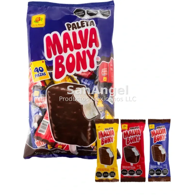 Paleta Malva Bony Chocolate 40pz - Caja 16 Pz