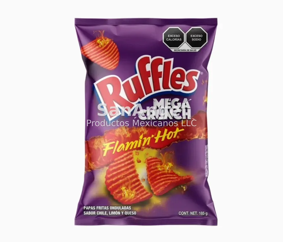 Ruffles Mega Crunch Flaming Hot 185g Large - Box of 20 pieces (49 boxes per pallet)