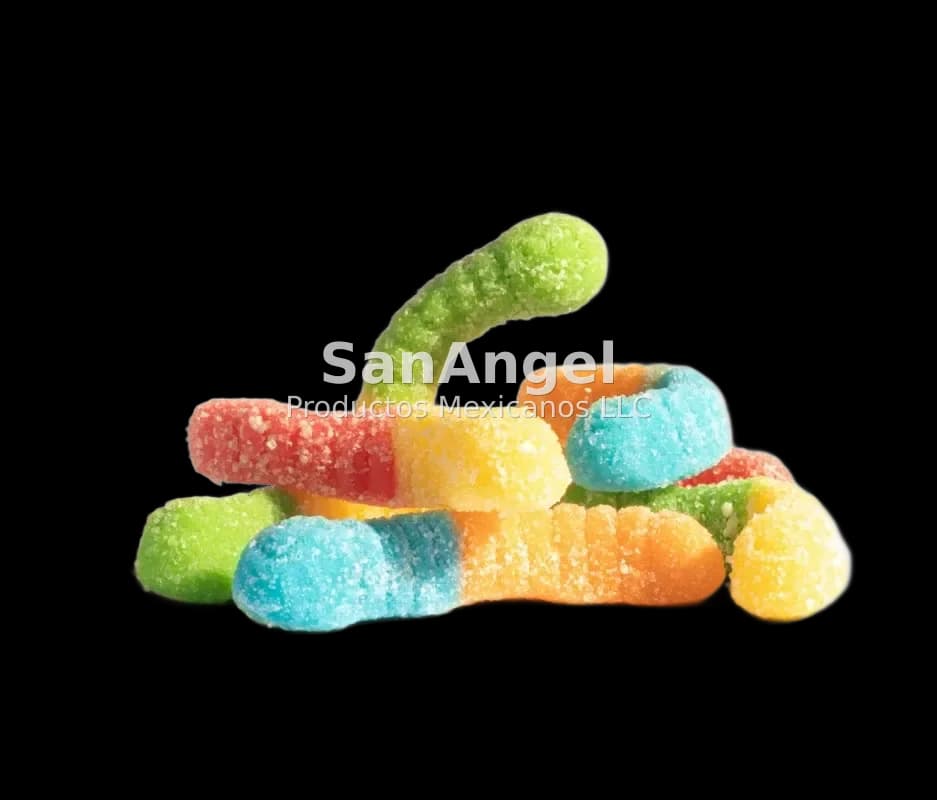 Sour Mini Neon Gummi Worms 4.5 Lbs / Caja 4 pz